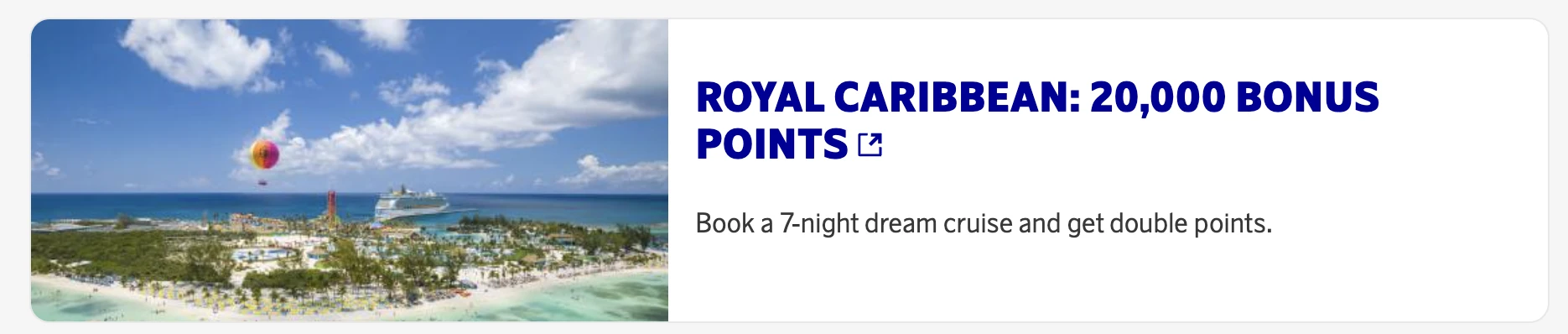Book a Royal Caribbean cruise and get 20.000 EuroBonus Points.