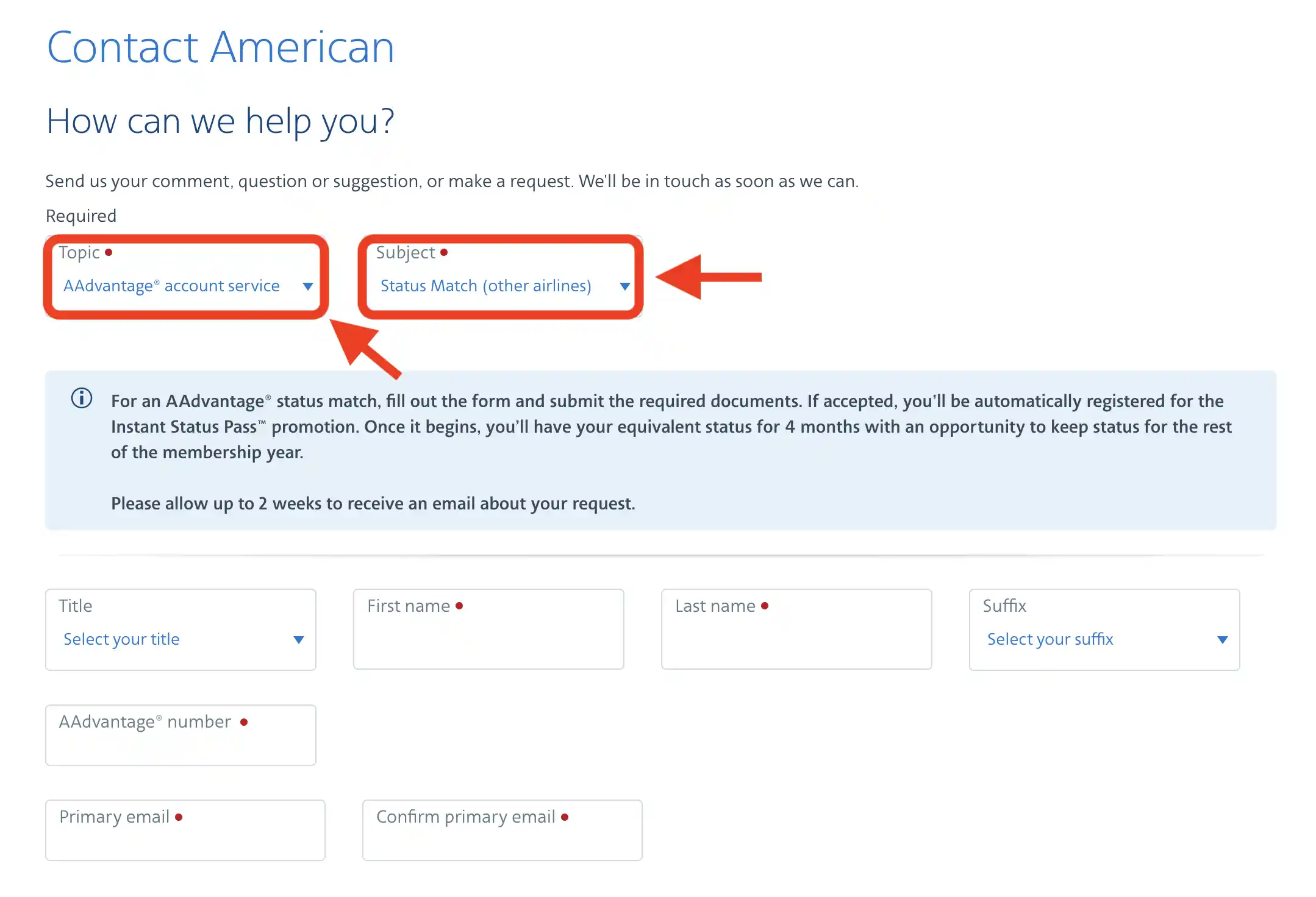 American Airlines AAdvantage ofrece Status Match gratuito para miembros Elite de Delta, United y Southwest.