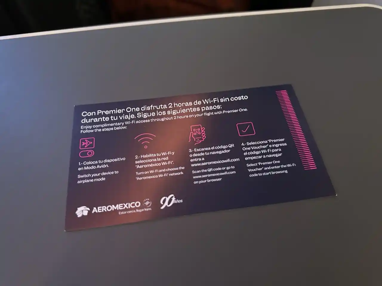 Aeromexico 787-9 Business Class from Mexico City to Buenos Aires: WIFI Voucher