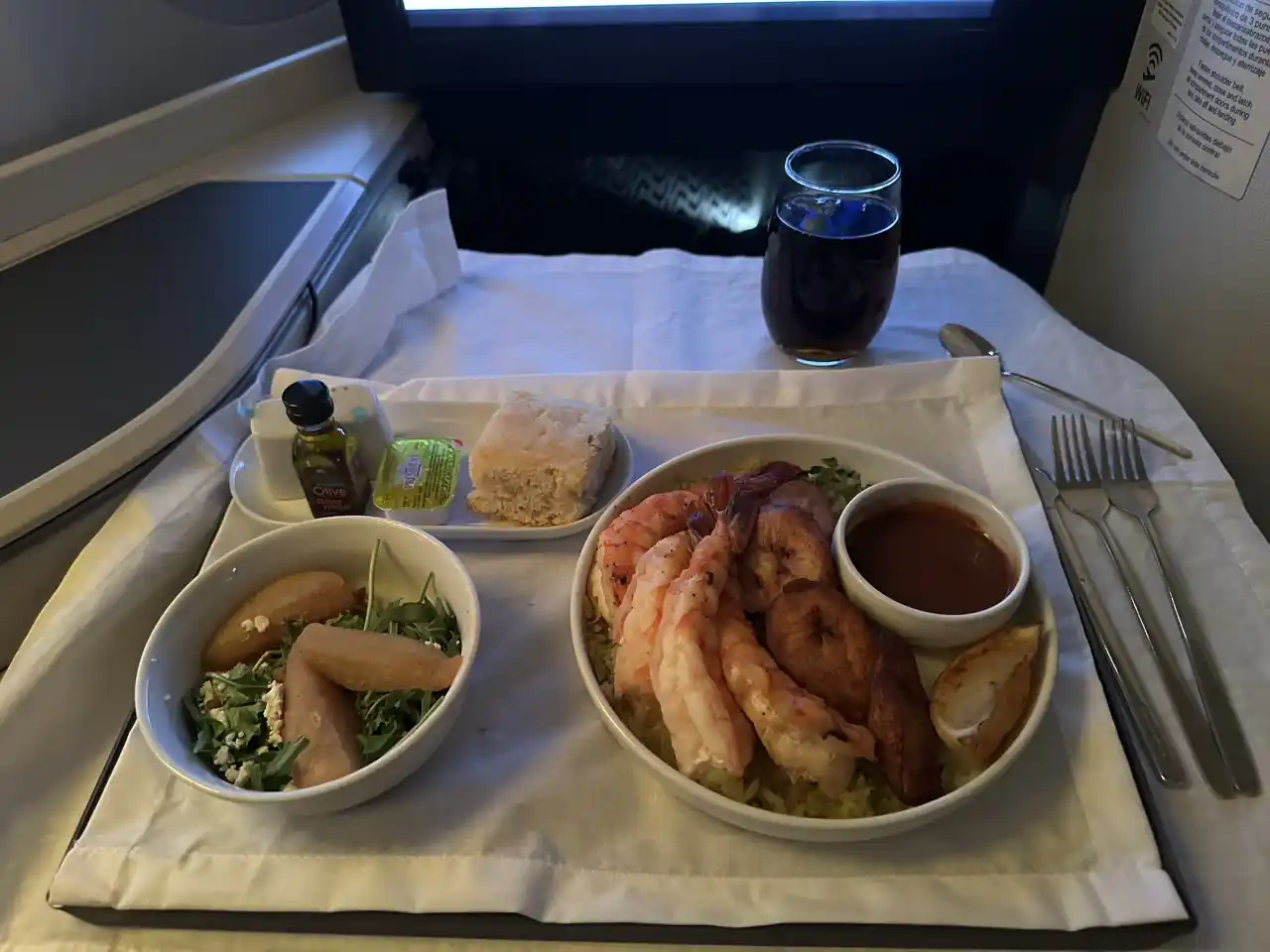 Aeromexico 787-9 Business Class from Mexico City to Buenos Aires: Dinner