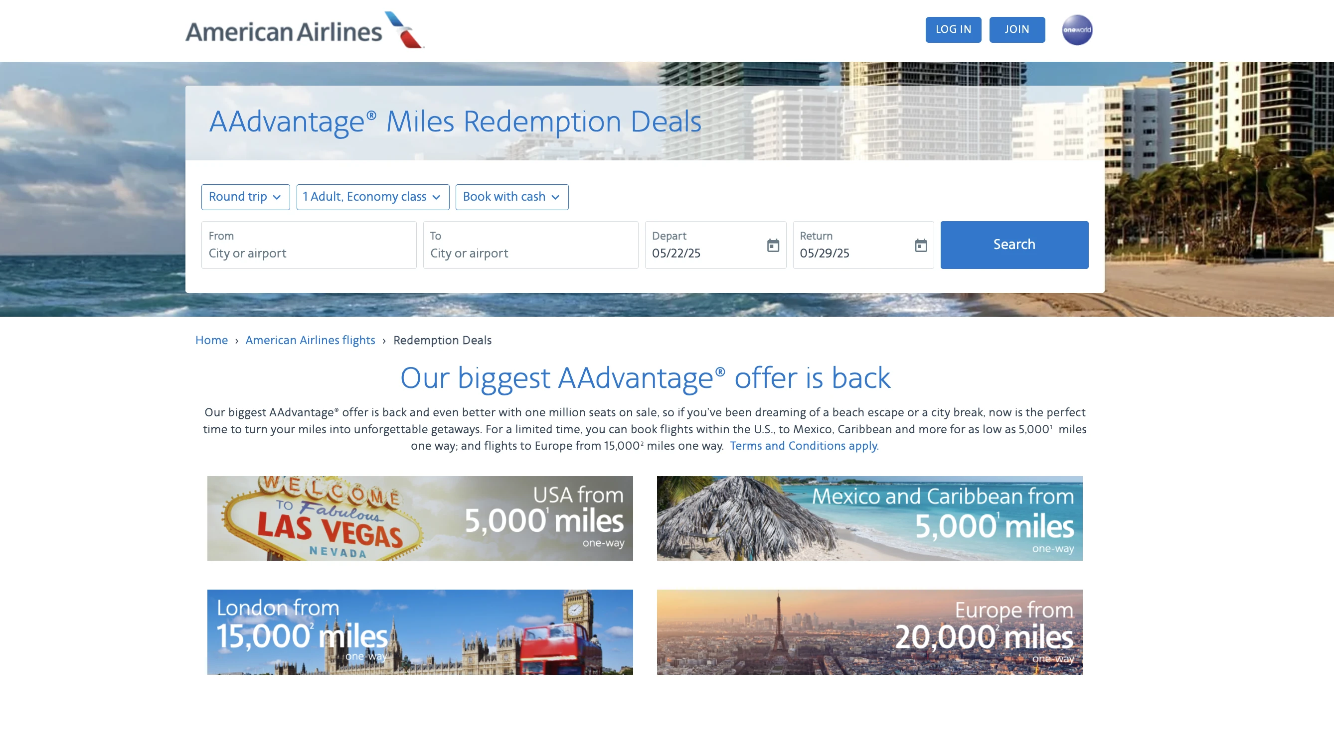 American Airlines Offers 1 Million Domestic Awards At 5k Miles.