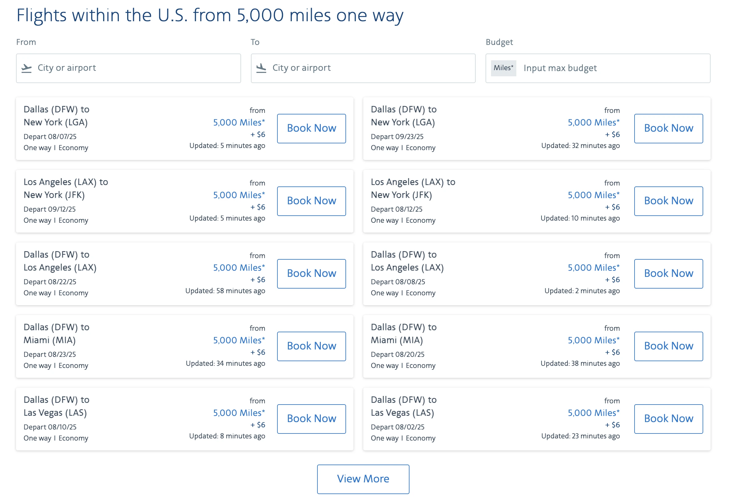 American Airlines Offers 1 Million Domestic Awards At 5k Miles.