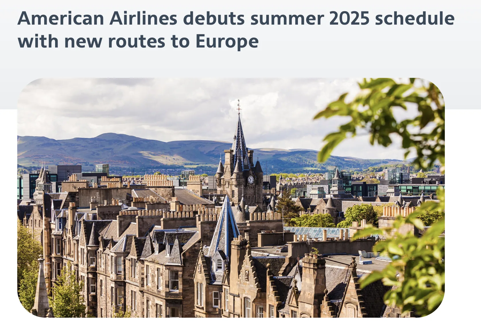 American Airlines announces new European routes for summer 2025.