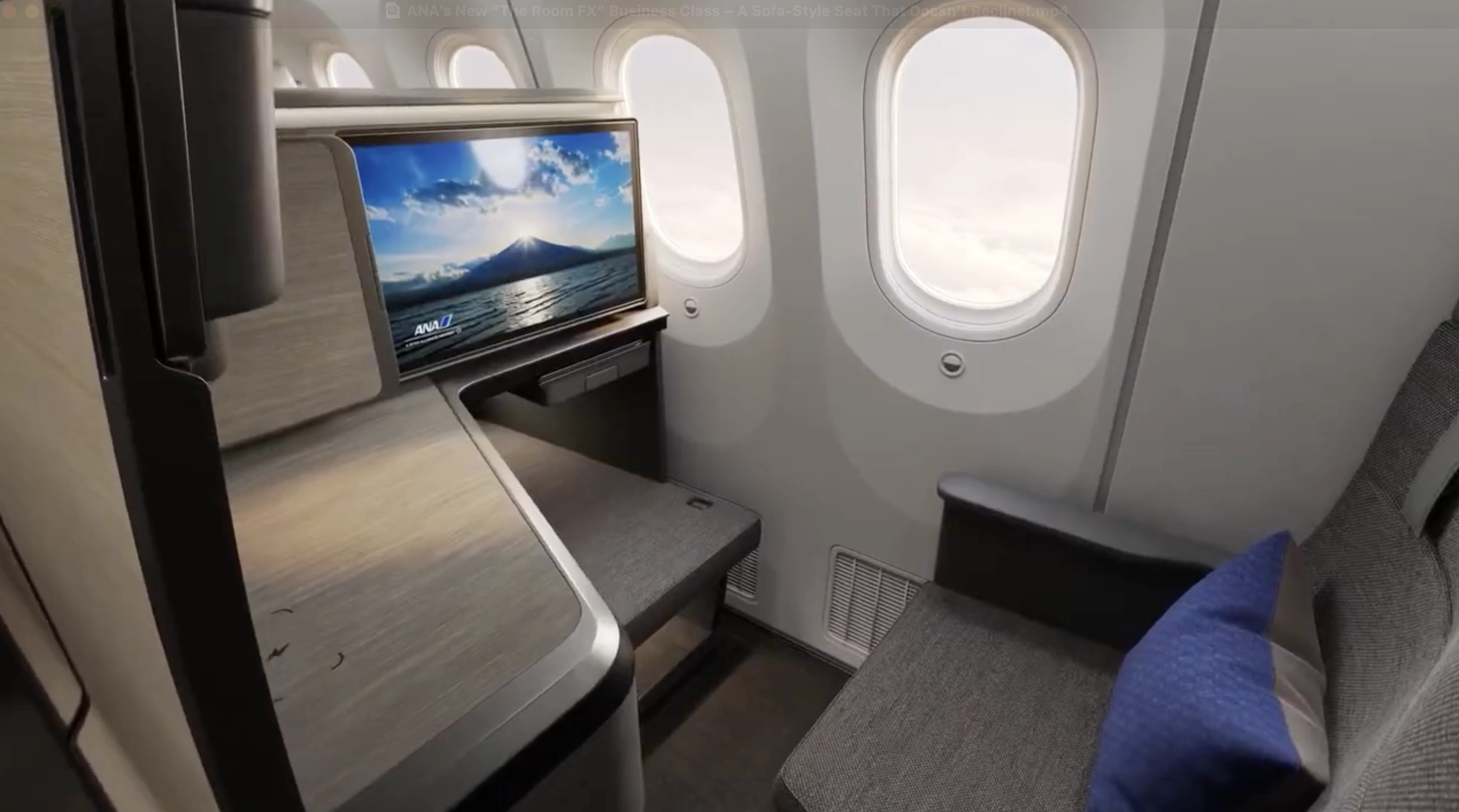 Interior view of ANA's new THE Room FX Business Class Cabin.