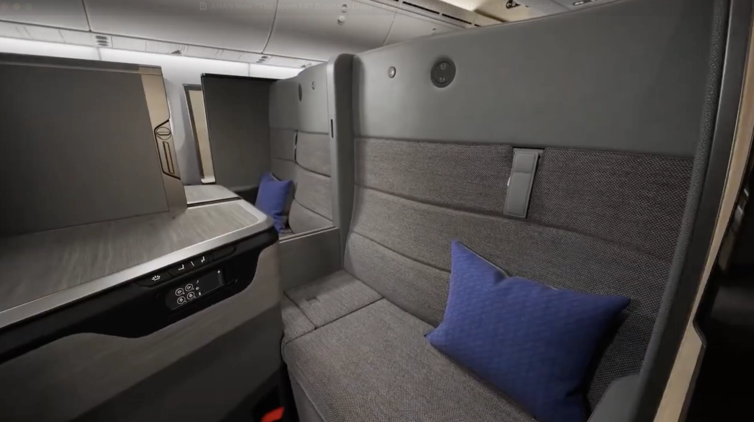 Interior view of ANA's new THE Room FX Business Class Cabin.