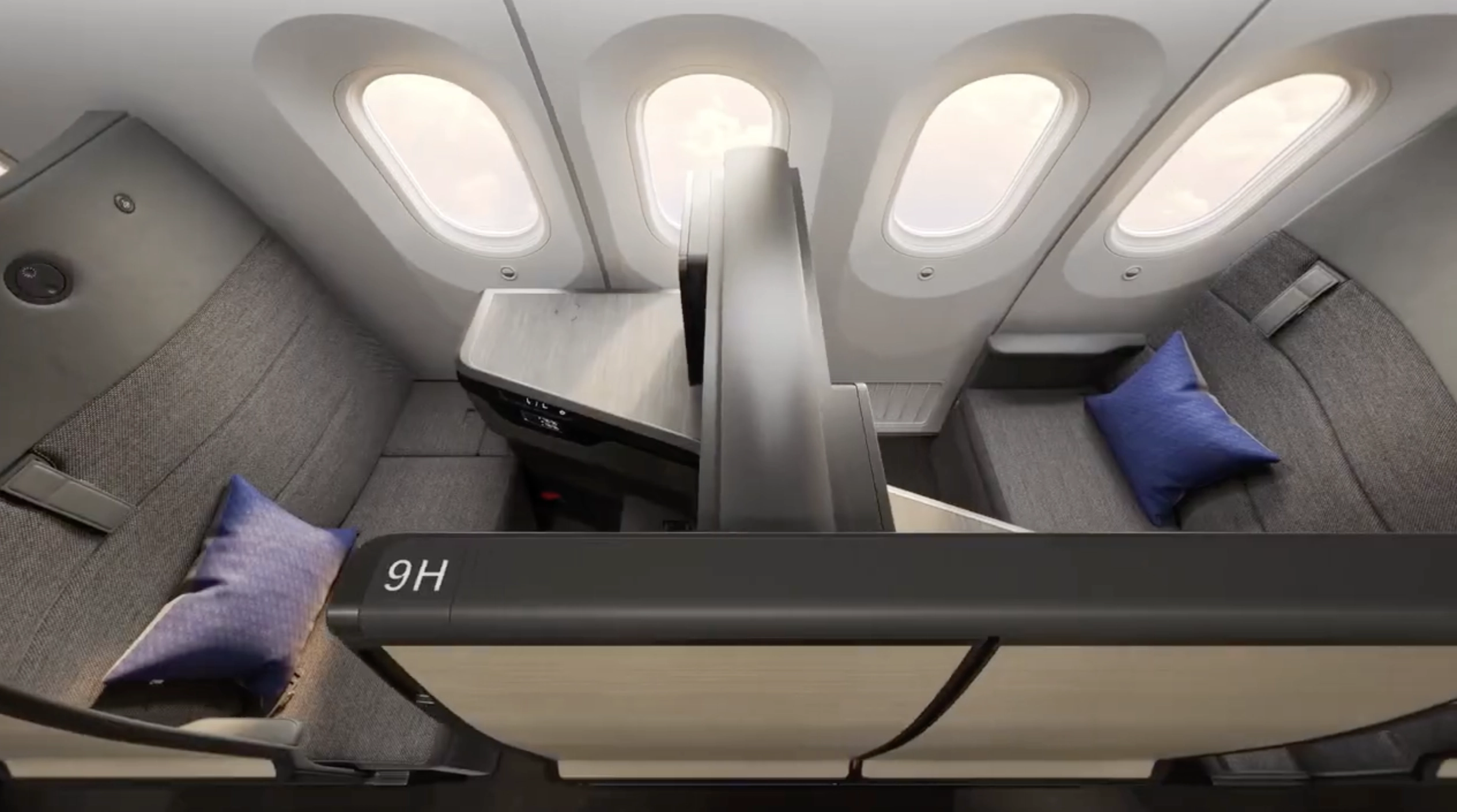 Interior view of ANA's new THE Room FX Business Class Cabin.