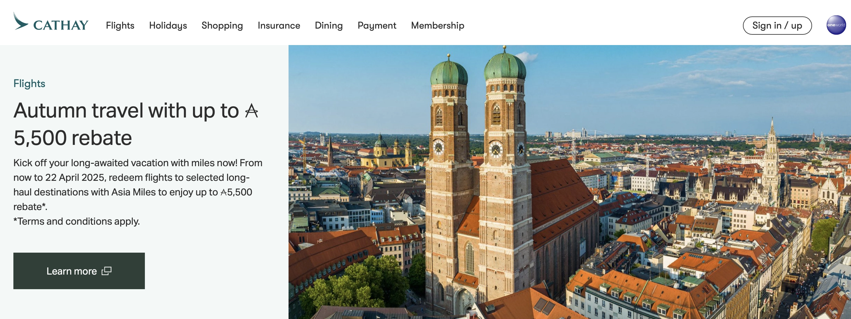 ​Cathay Pacific Homepage.