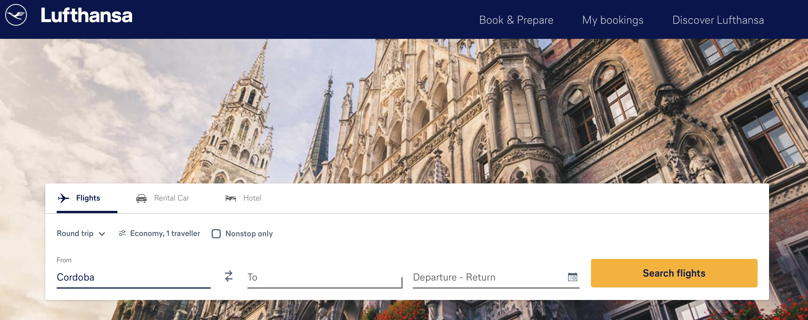 Lufthansa Homepage.