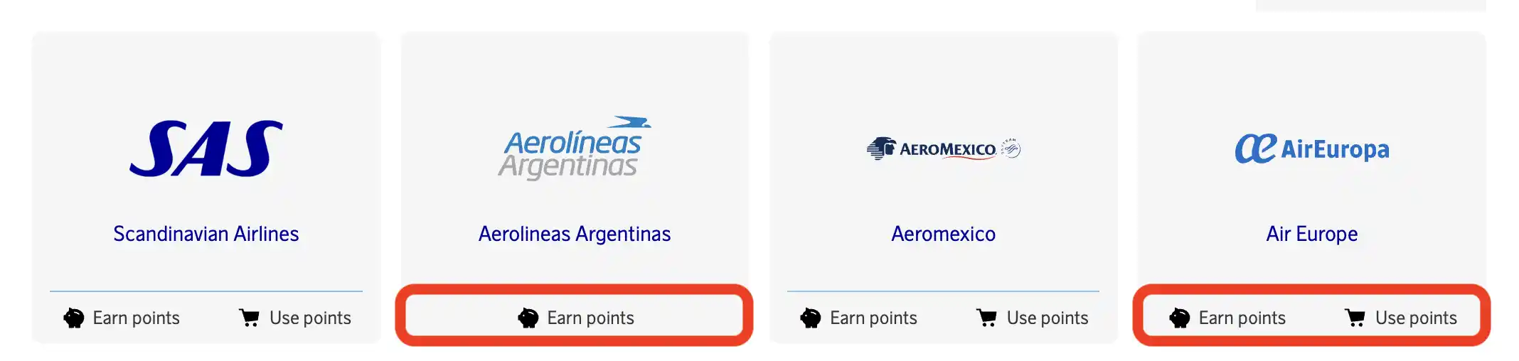 Claim EuroBonus points for flights with Aerolíneas Argentinas.