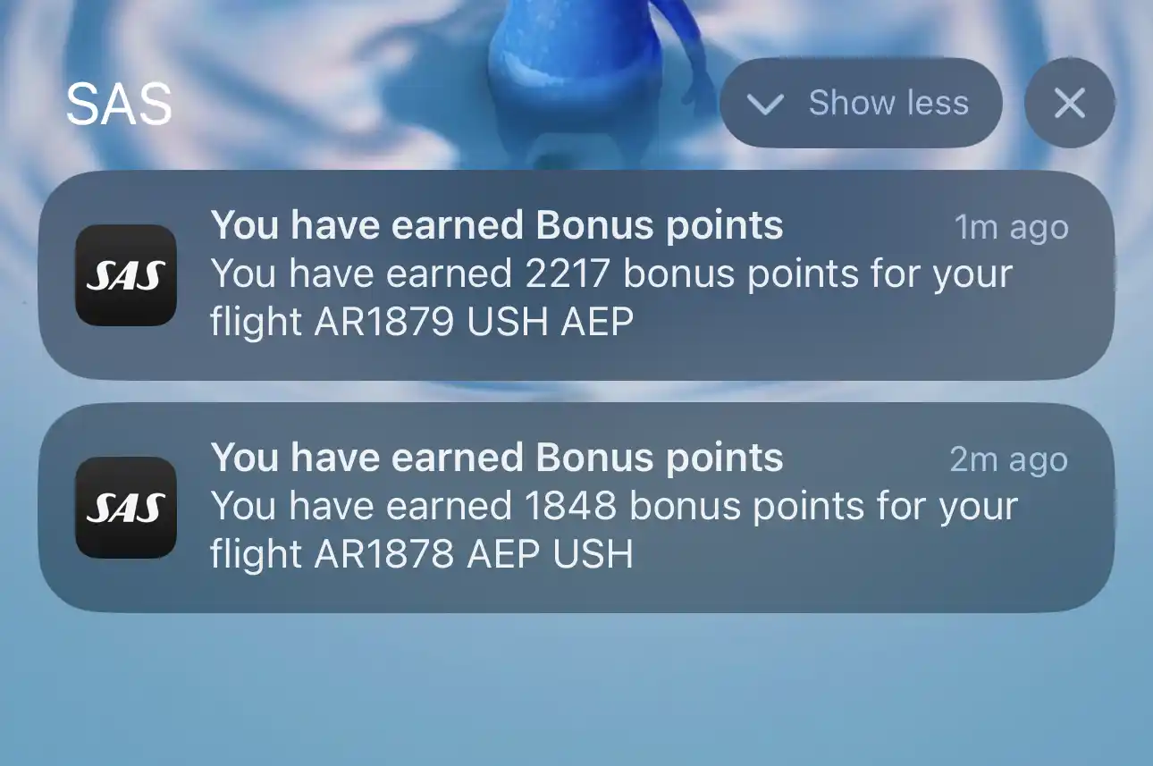 Claim EuroBonus points for flights with Aerolíneas Argentinas.