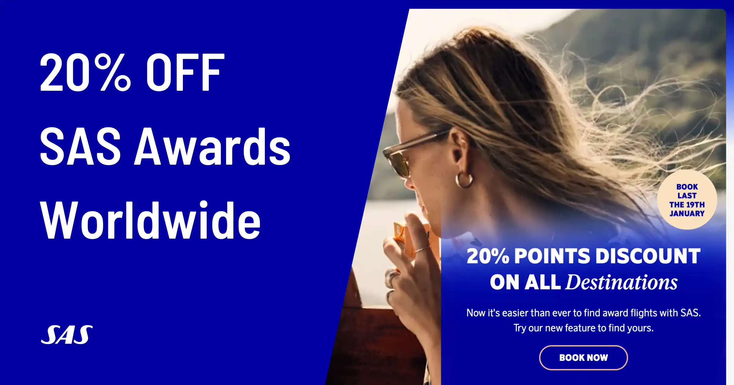 Cover image for SAS Flash Sale: Save 20% on EuroBonus Awards + Premium Cabin Deals to the US and Asia (Book Before Jan 19!)