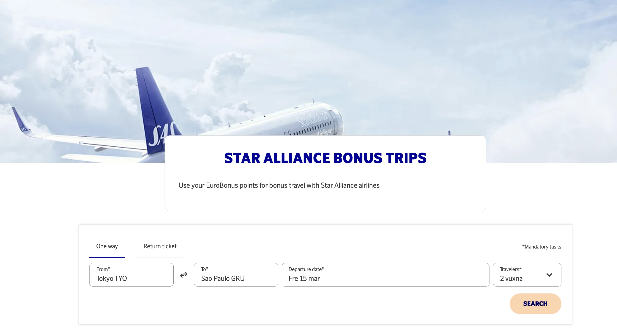 EuroBonus Search Portal for Award Flights on Star Alliance. Will disappear on Q2, 2024.