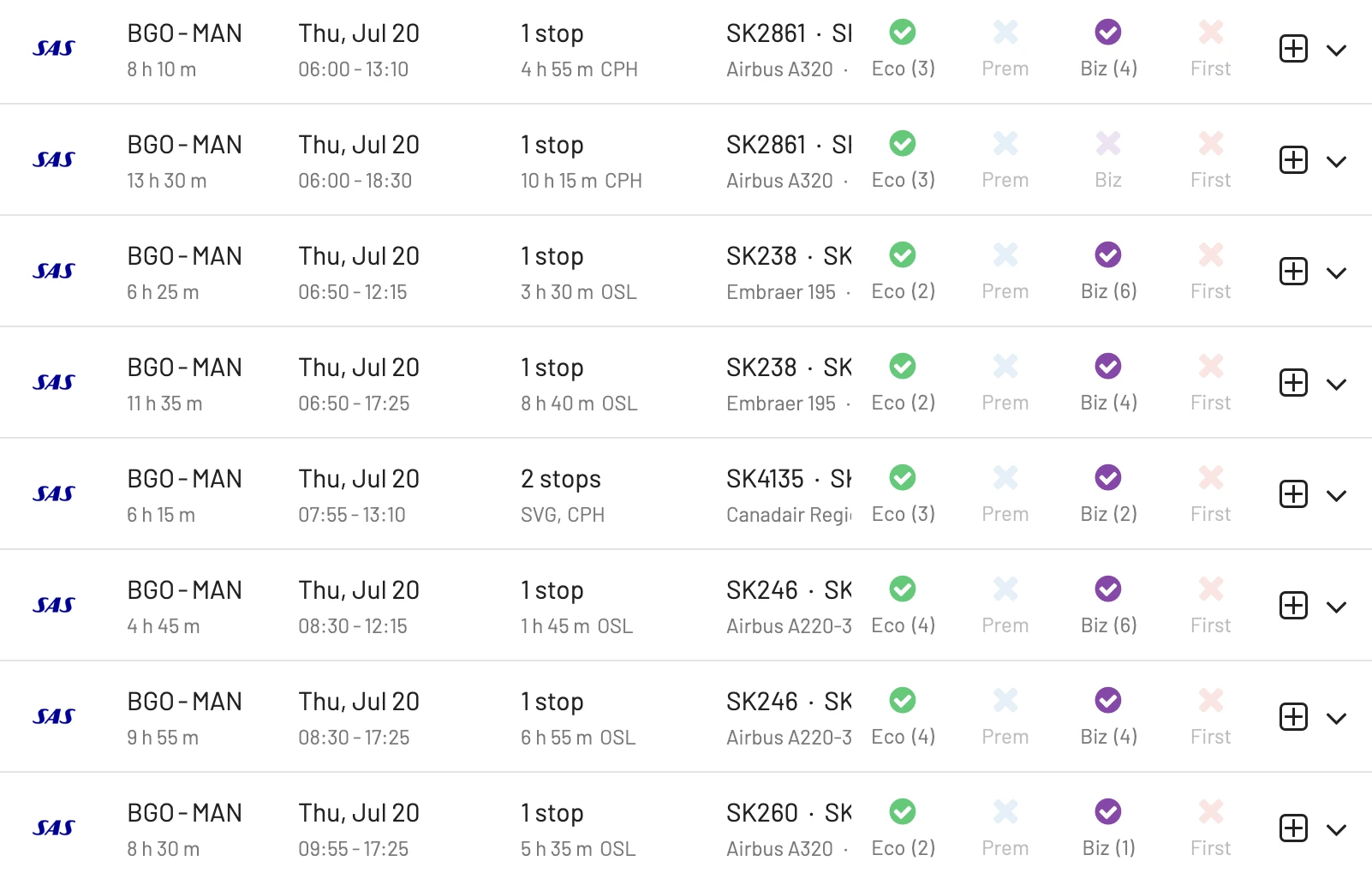 Book award flights to Manchester with SAS EuroBonus points (AwardFares).