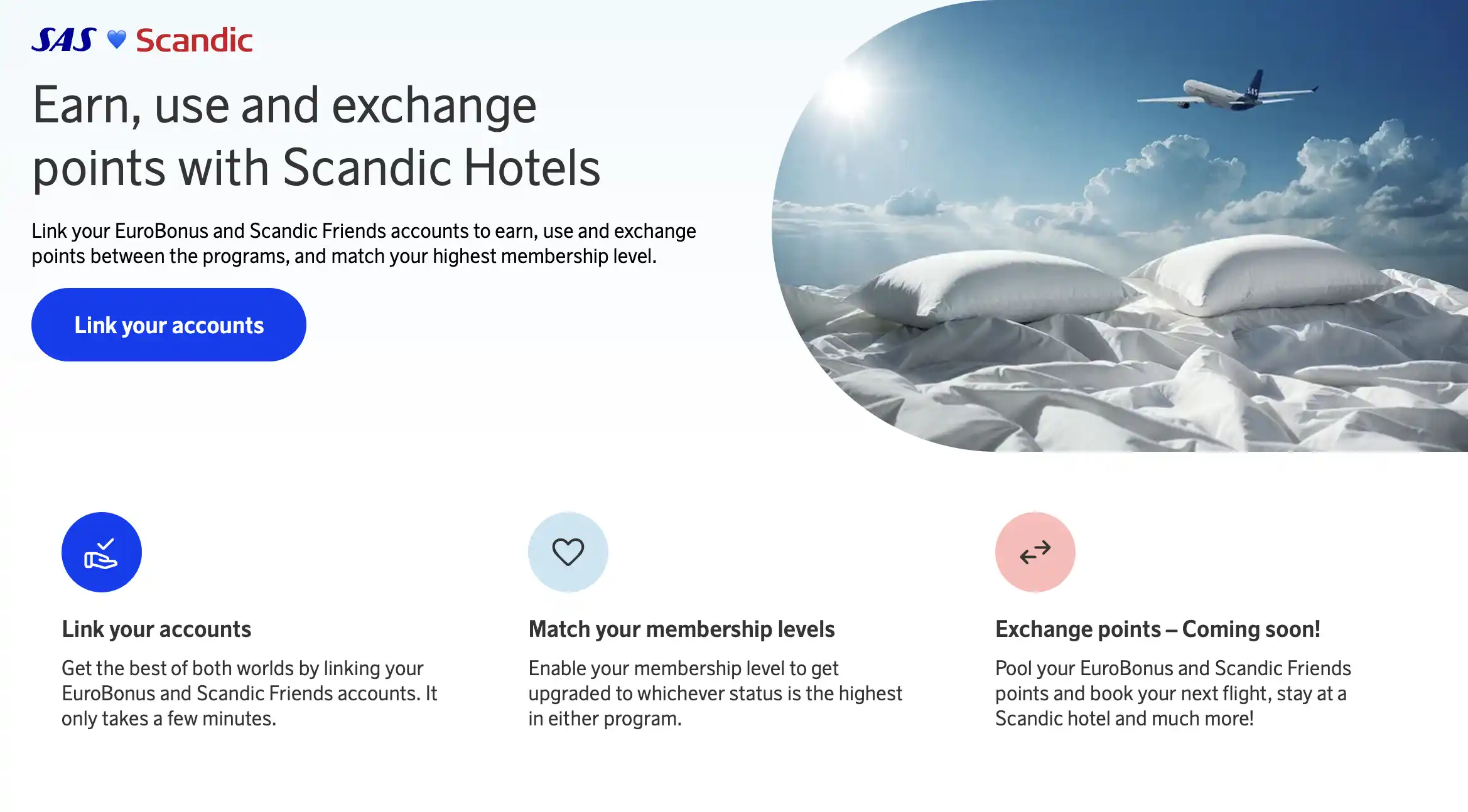 SAS EuroBonus & Scandic Friends status matching and benefits
