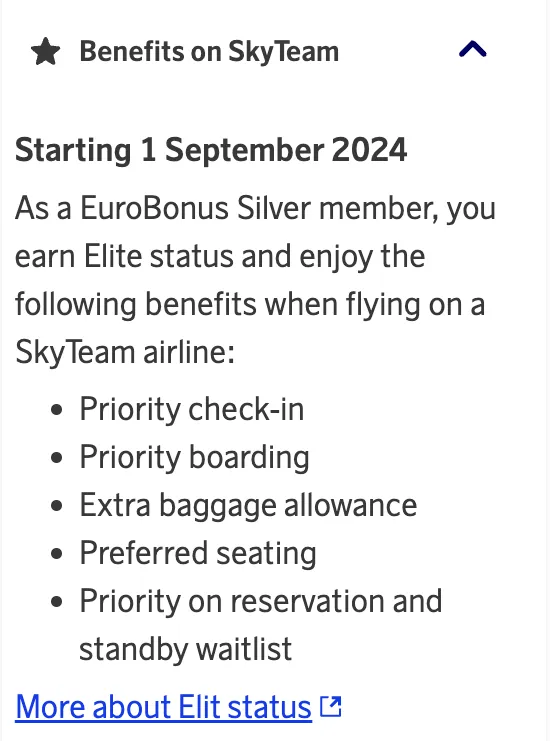 New benefits for SAS EuroBonus Silver starting September 1st.