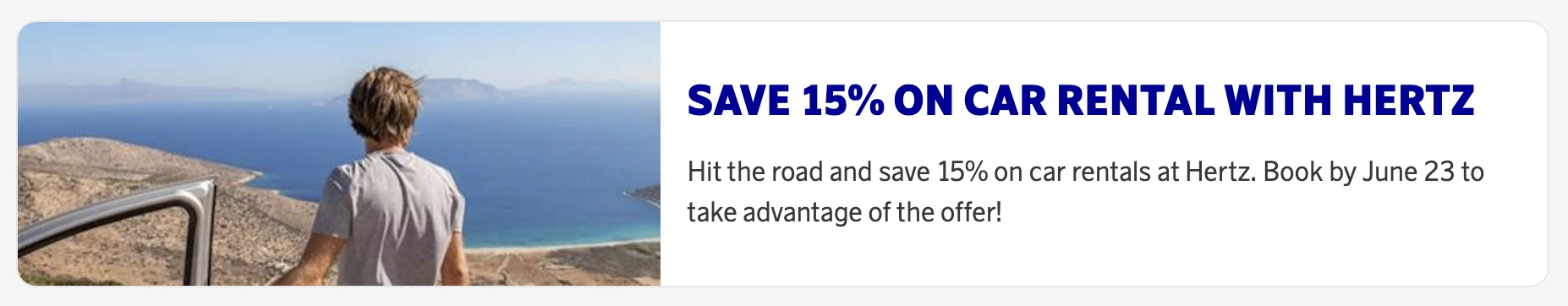 15% Discount on Hertz Car Rentals when booking as SAS EuroBonus members.