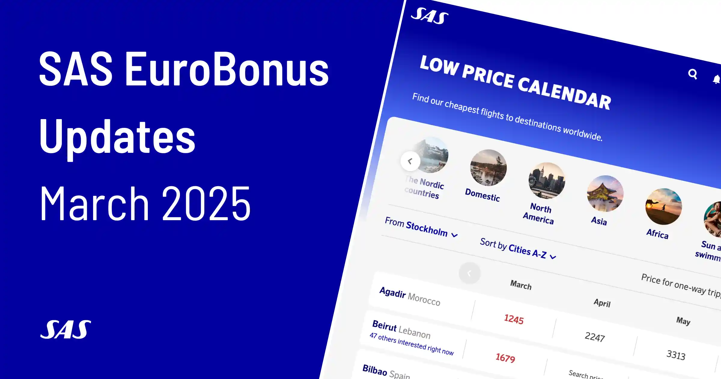 Cover image for Updates For SAS EuroBonus Members (March 2025)