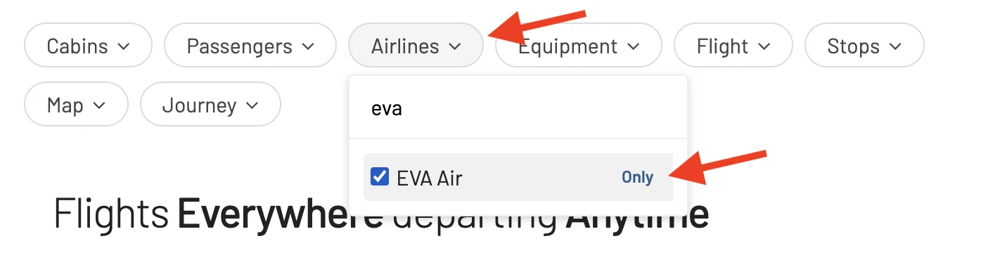 AwardFares EVA Air