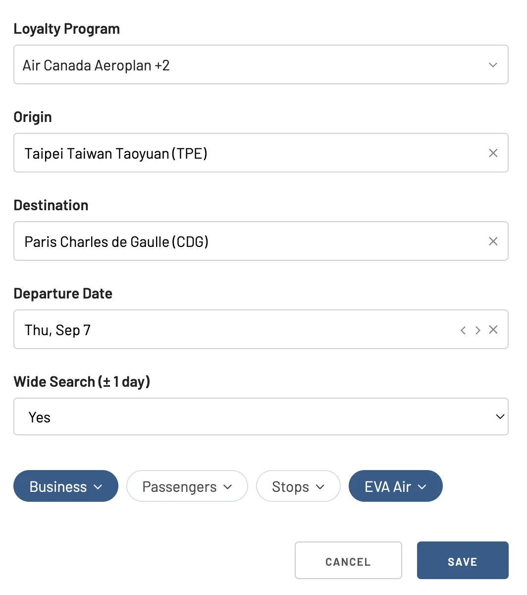 EVA Air availability alert