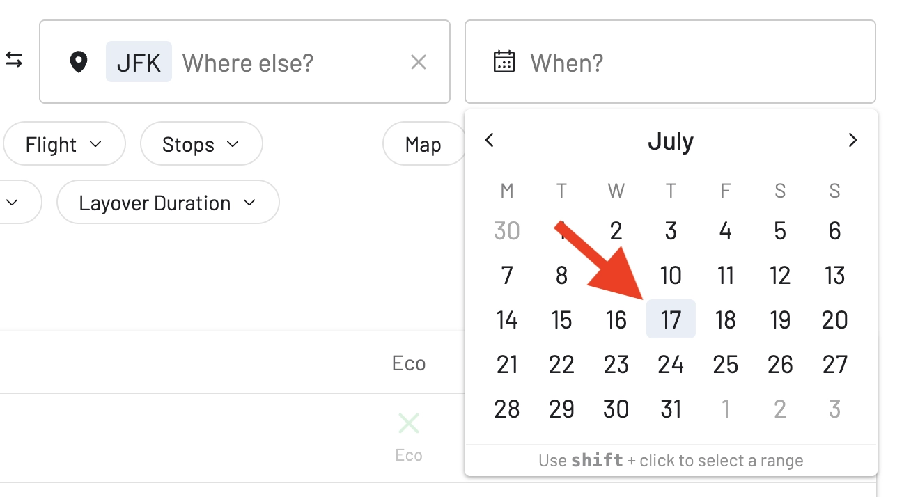 Select a date to find Finnair Plus award flights on AwardFares.