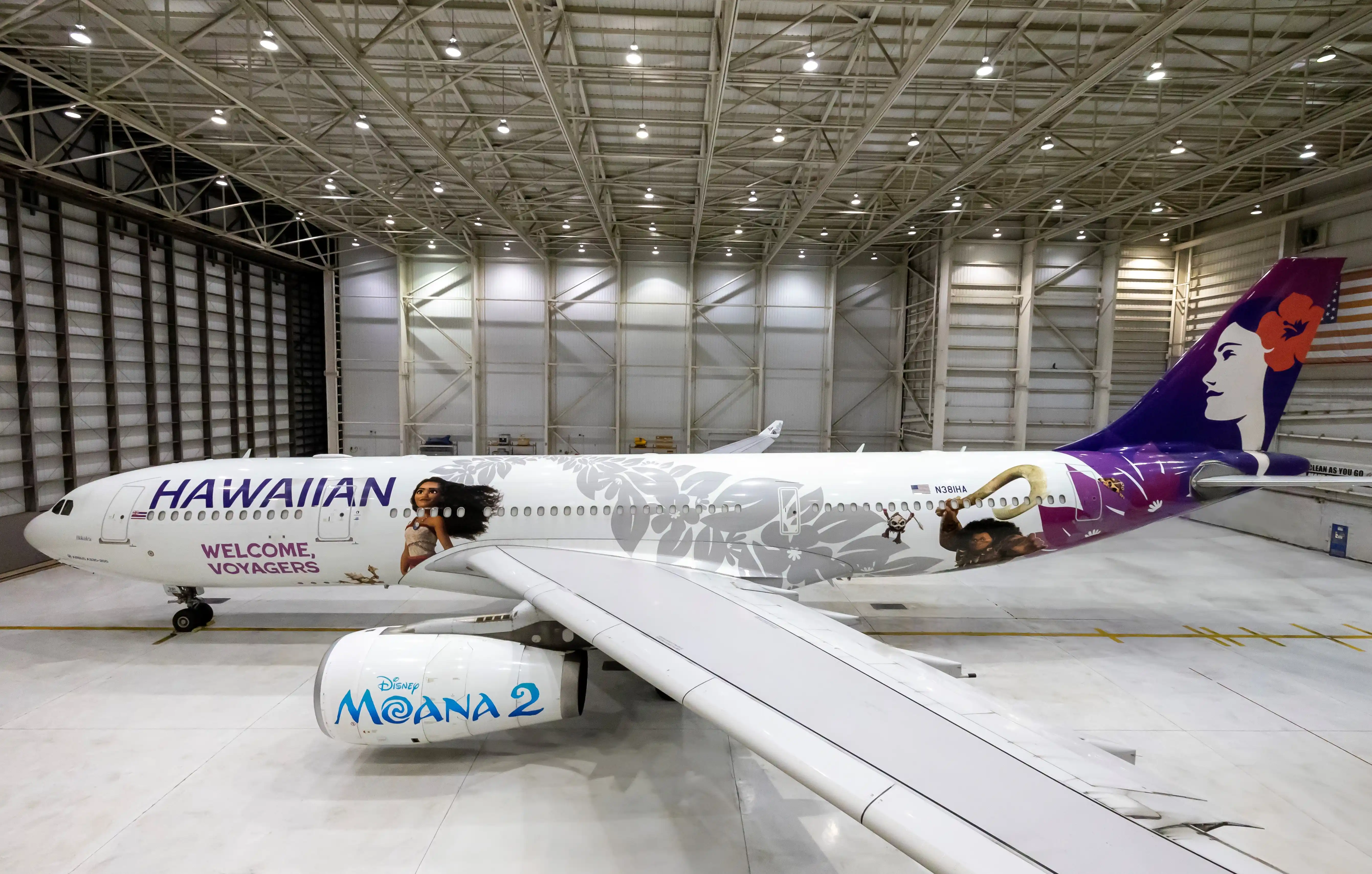 Hawaiian Airlines Moana 2 Livery on their A330.