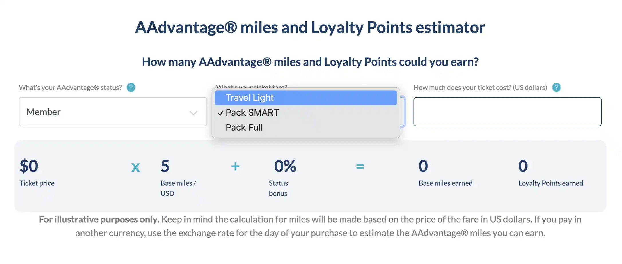 Calculate how many AAdvantage miles you earn with JetSMART.