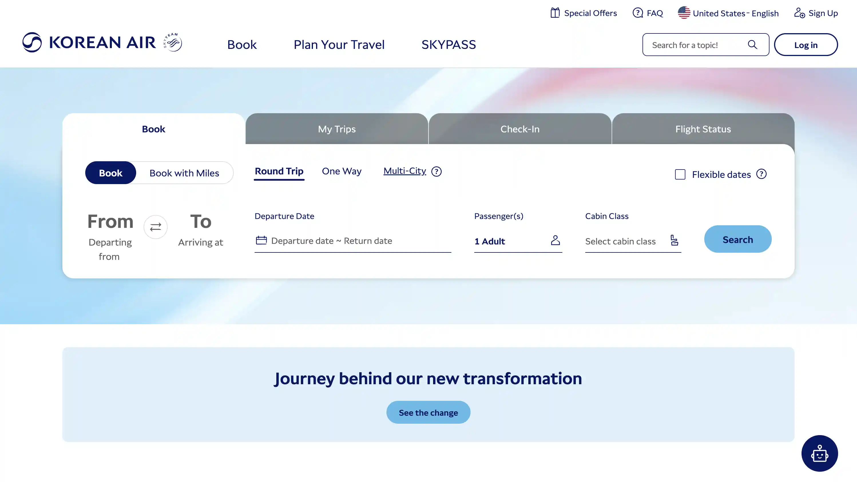 Korean Air's Website With The 2025 Rebrand