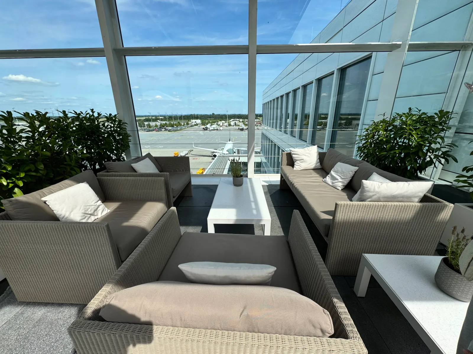 Lufthansa lounge terrace