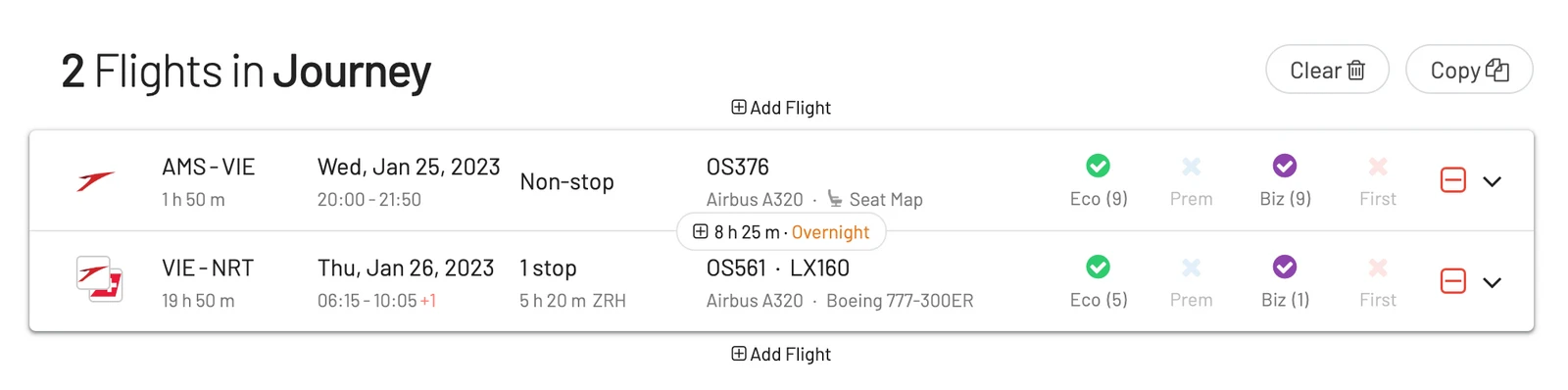 Working out married segments on award flights with AwardFares.