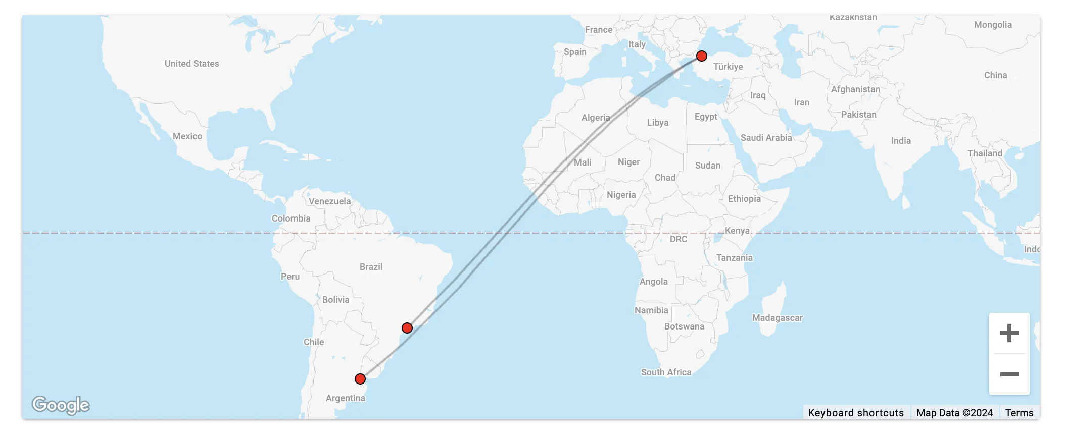 Istanbul (IST) to São Paulo (GRU) or Buenos Aires (EZE) with Turkish Airlines Miles&Smiles.