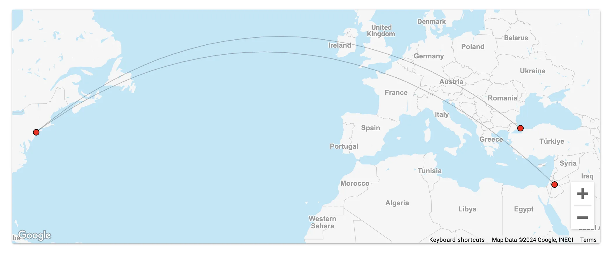 New York (JFK) to Istanbul (IST) to Tel Aviv (TLV) or Amman (AMM) with Turkish Airlines Miles&Smiles.