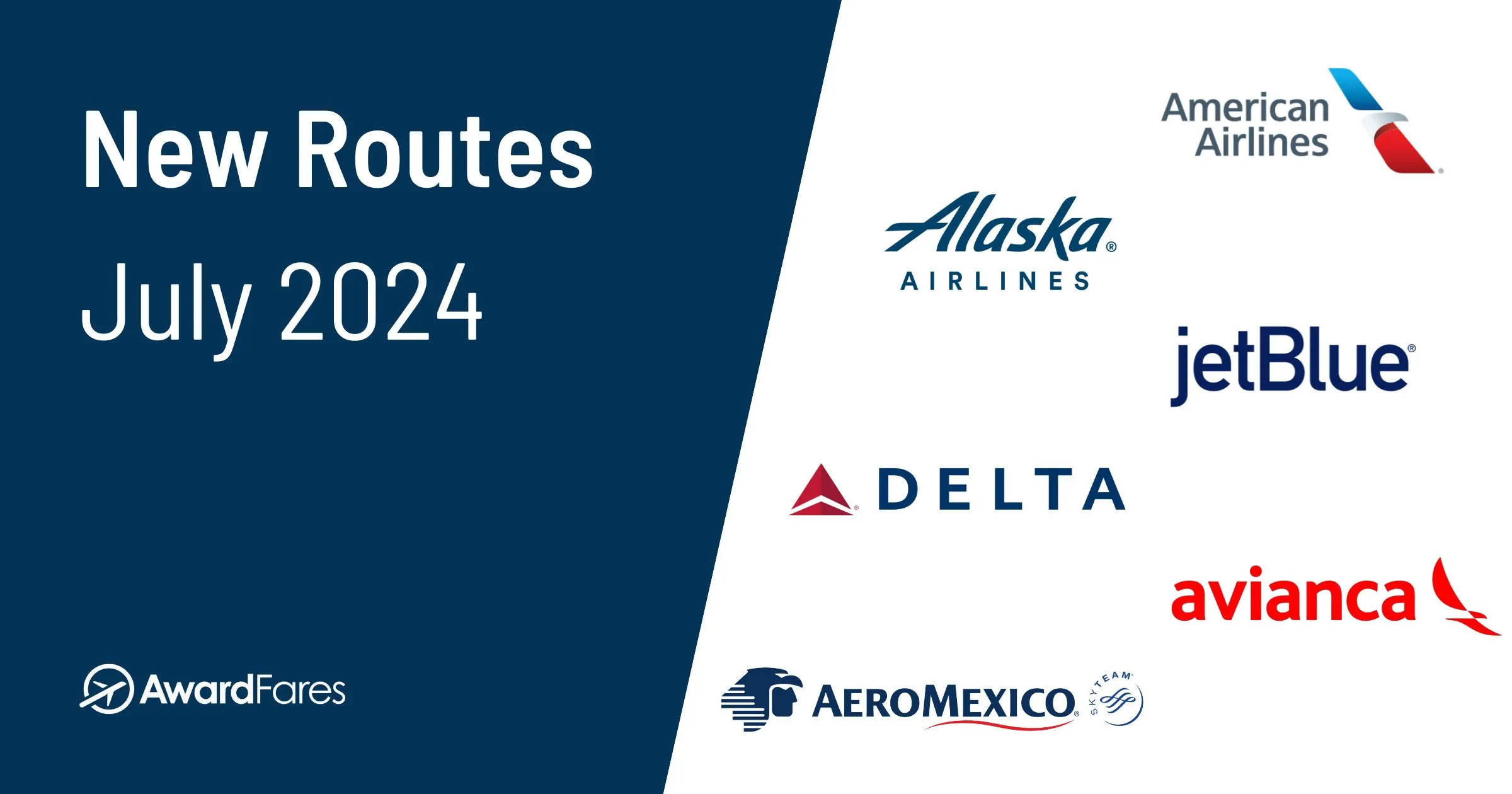 Cover image for New Routes from American, Alaska, Delta, JetBlue, and Aeromexico (Awards Available)