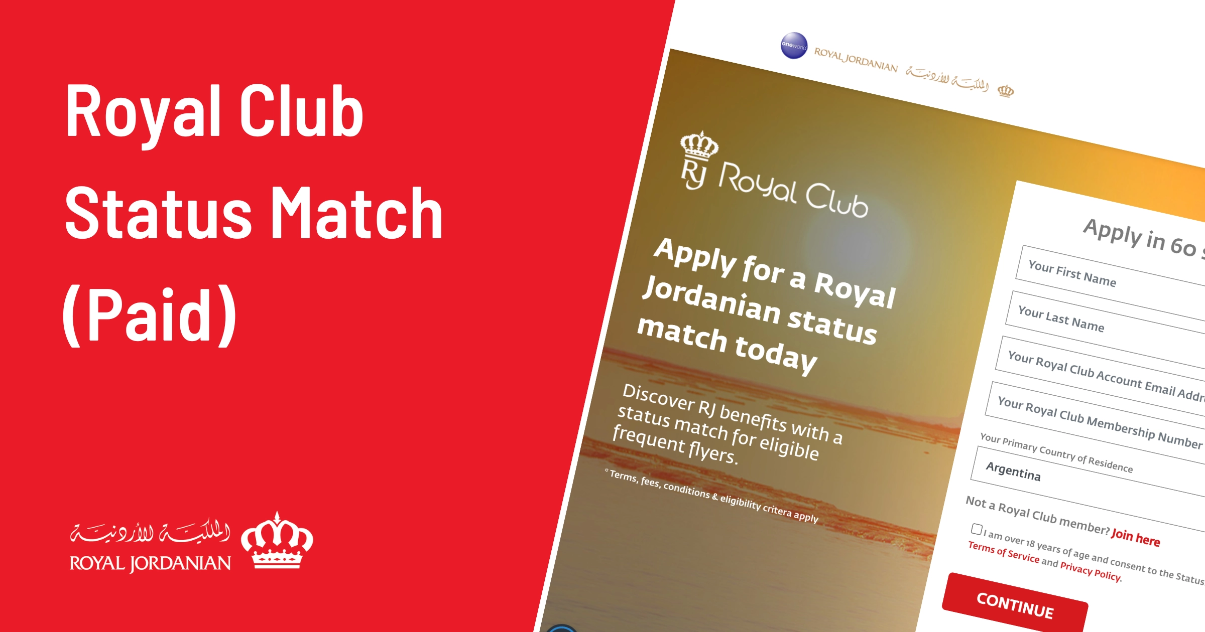 Cover image for Royal Jordanian Status Match: Quickest Path to oneworld Elite (Airlines + Hotels)