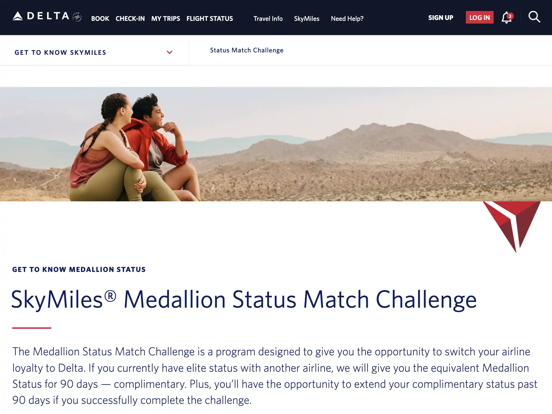 Ongoing Delta SkyMiles Status Match Offer.