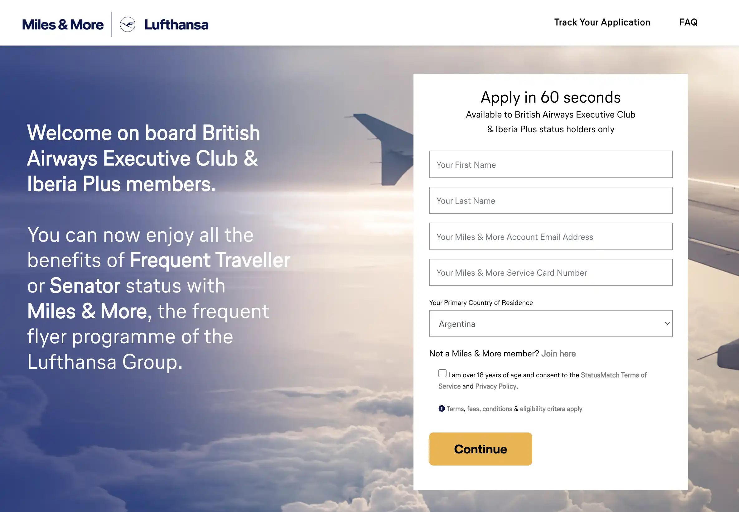 Ongoing Lufthansa Miles & More Status Match Offer.