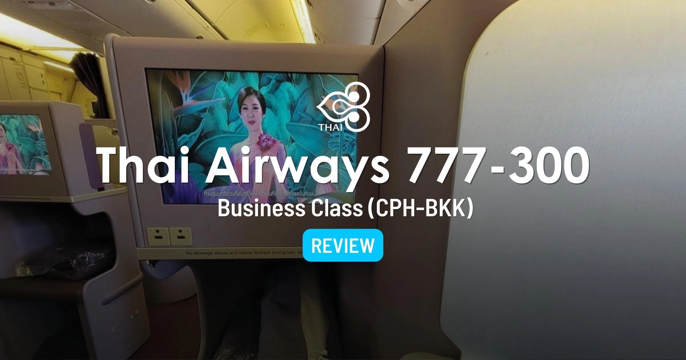 Cover image for Thai Airways 777-300 Business Class: Dated But Comfortable (2023)