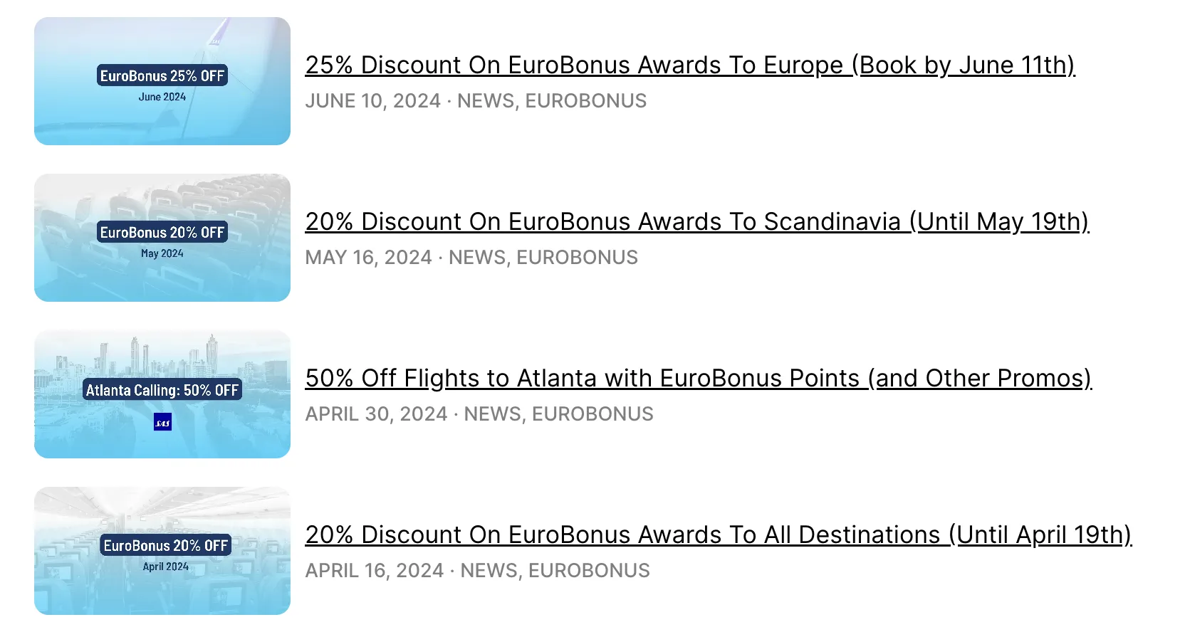 EuroBonus Award Trips Discount.