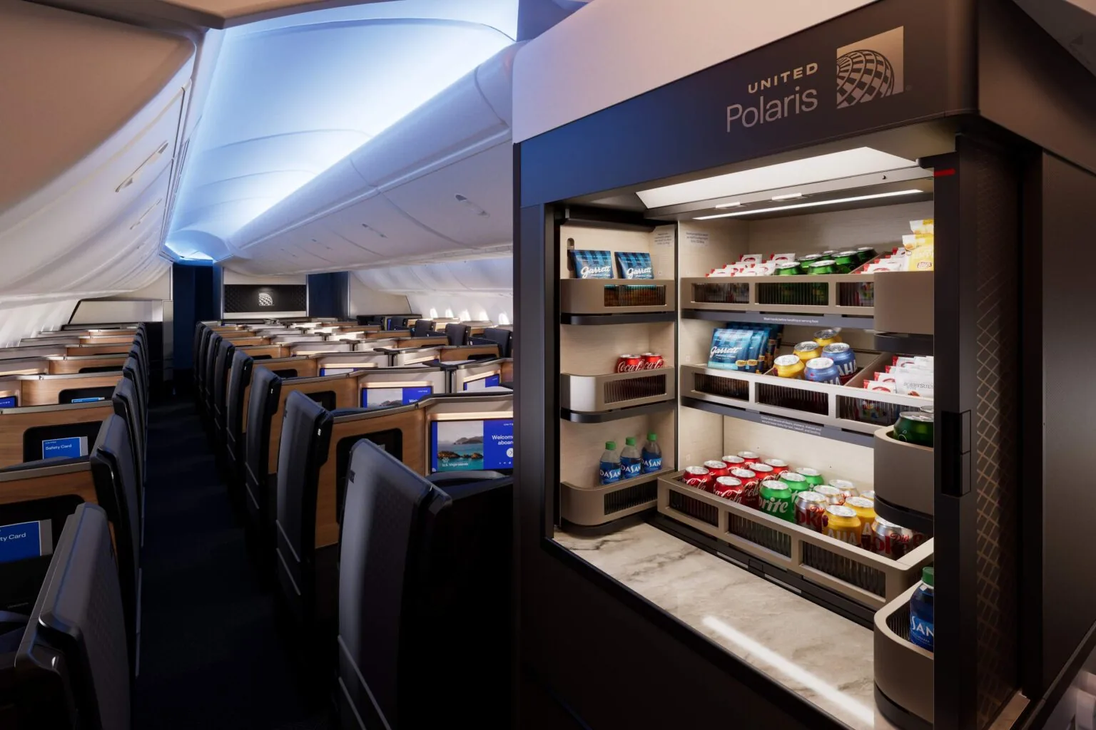 United Airlines reveal new cabin interiors on their 787-9, including Polaris Studio Suites