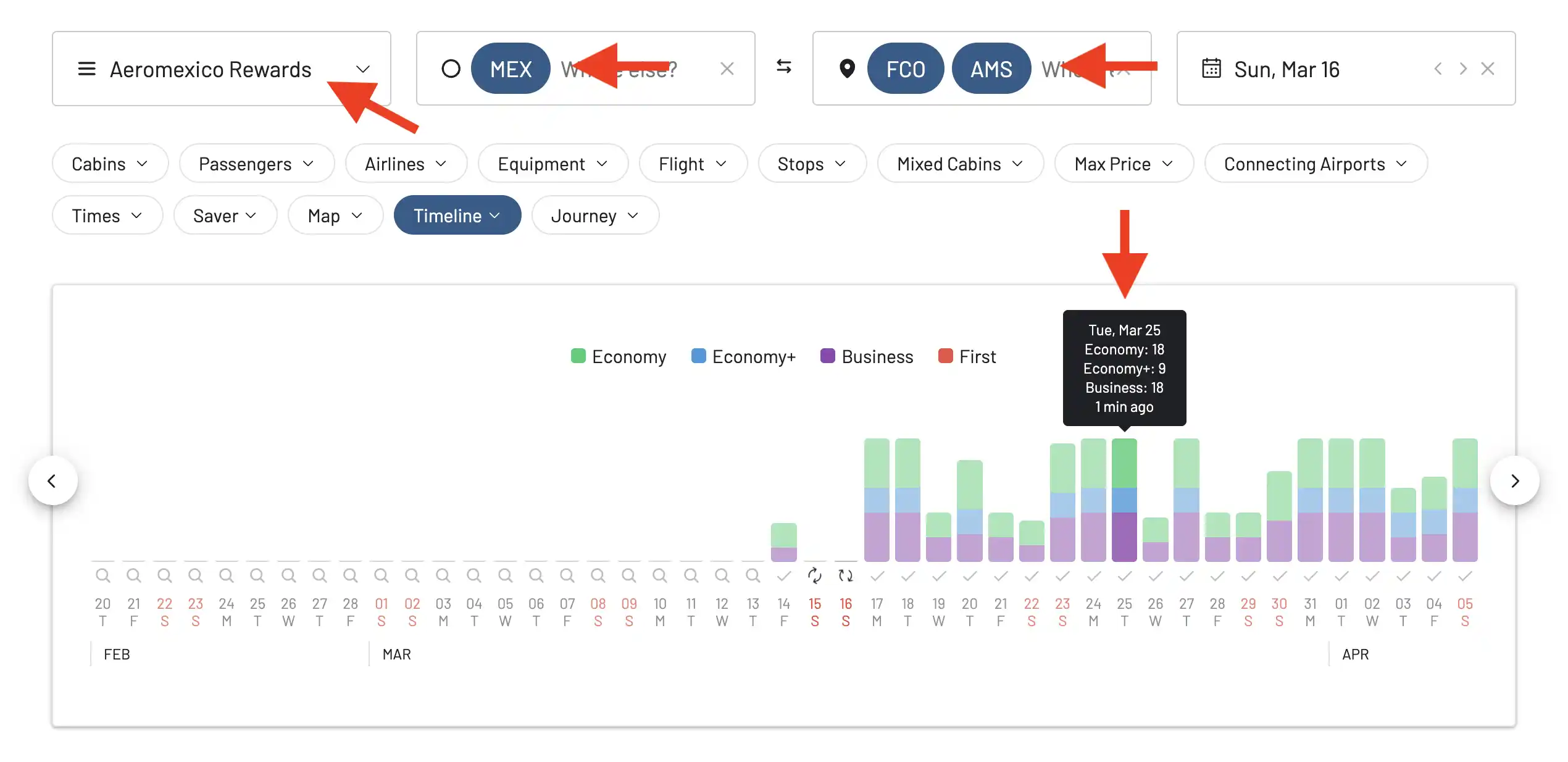 Search Aeroméxico Rewards flights and discounts with AwardFares