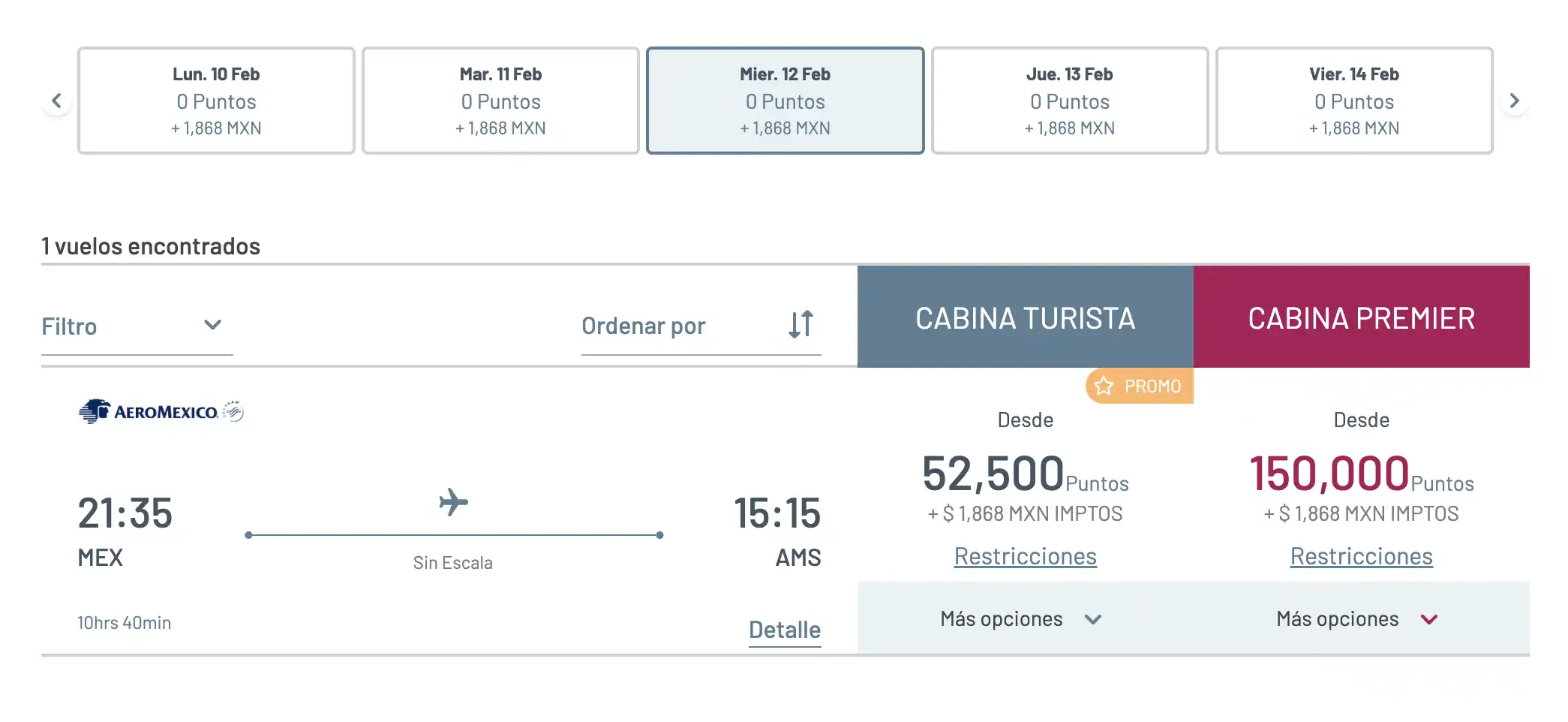 Aeroméxico Rewards Venta Azul (January 2025): 30% discount from Mexico to destinations in Europe.