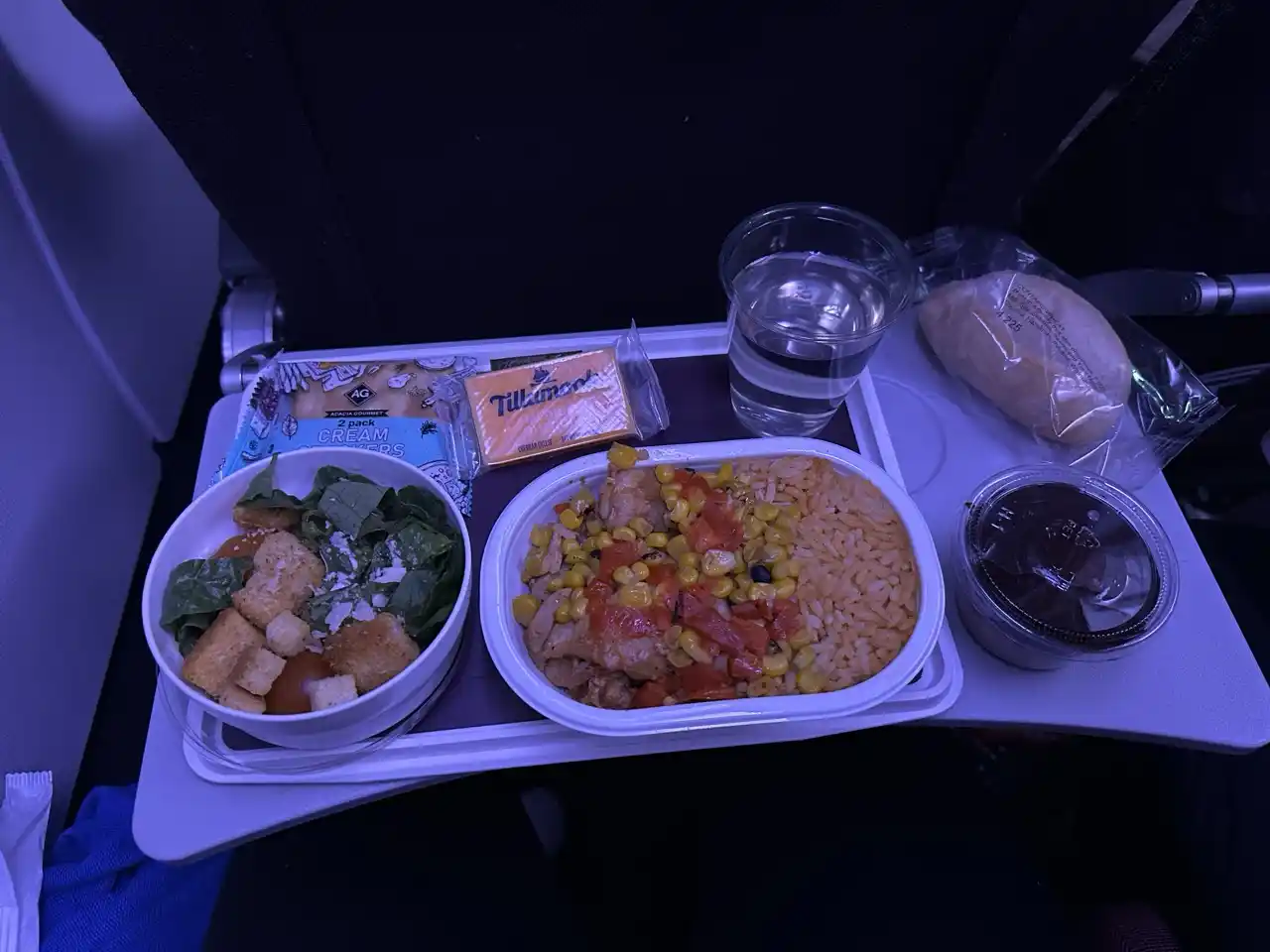 Virgin Airlines A330-300 Economy Class Dinner Service: Washington to London